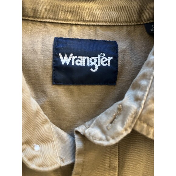 Wrangler Distressed Pearl Snap Brushpopper Heavy Duty Canvas Grunge Size L Tall - Picture 7 of 16